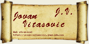 Jovan Vitasović vizit kartica
